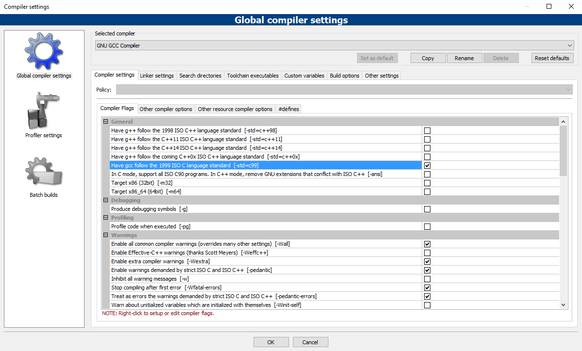 Compiler Settings